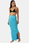 Red Rose Cotton Infused Medium Control Flared Saree Shapewear - Aqua Blue — thumbnail 4